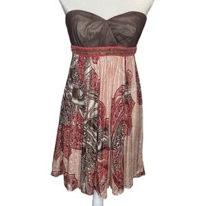 bcbg brown strapless dress BCBG Brown Halter Neck Dress